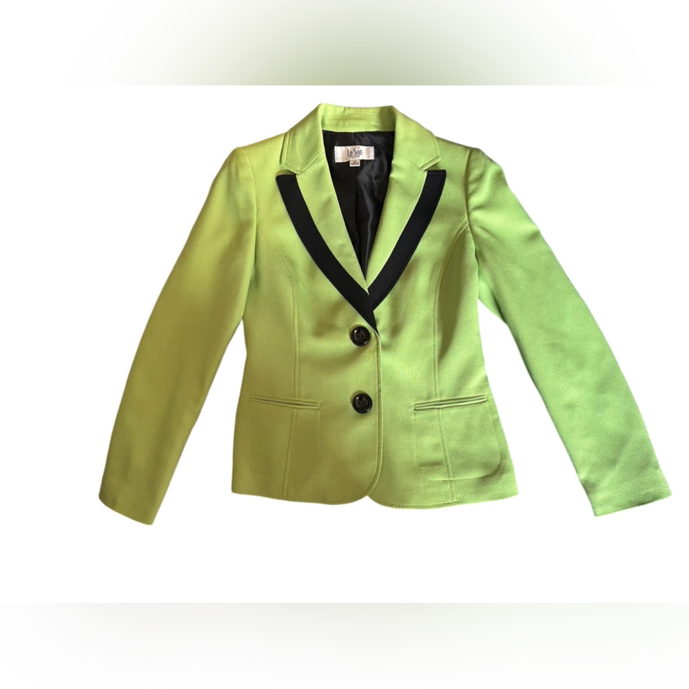 Vintage Le Suit Petite Women’s Blazer Size 2P Single Breast 2 Button Light Green
